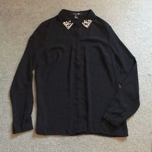 Forever21 Black Chiffon Blouse